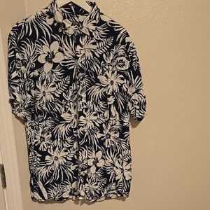 Floral Black and White Men's Shirt